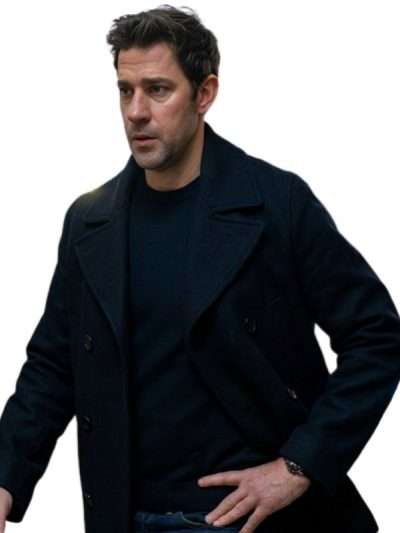 Jack Ryan Ghost War 2026 John Krasinski Black Wool Peacoat