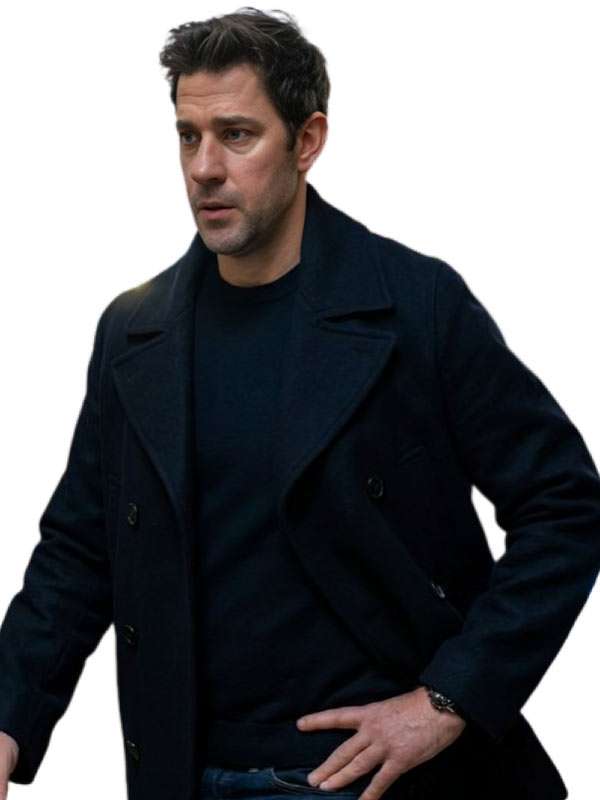 Jack Ryan Ghost War 2026 John Krasinski Black Wool Peacoat