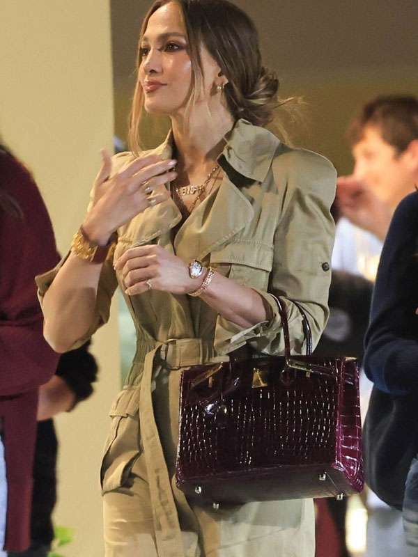 Jennifer Lopez 2026 Beige Cotton Trench Coat