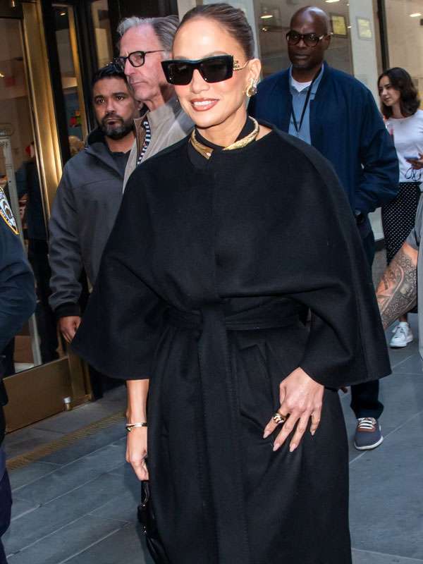 Jennifer Lopez CBS Studios Manhattan NYC 2026 Black Trench Coat