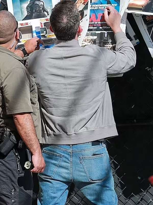 Jimmy Kimmel Live Ben Affleck Suede Bomber Jacket