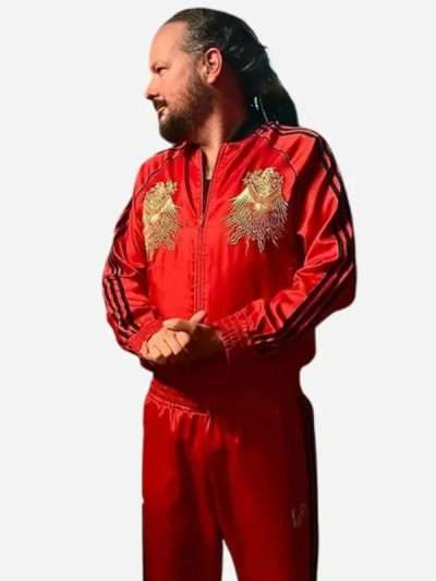 Korn x Adidas Jonathan Davis Stripes Red Tracksuit