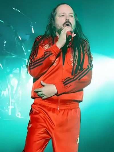 Korn x Adidas Jonathan Davis Black Stripes Red Tracksuit