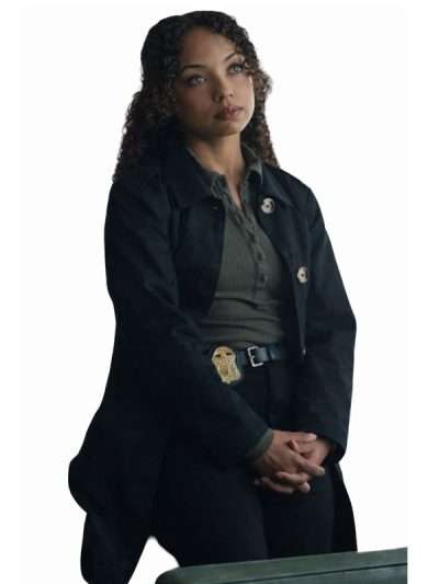 I Will Find You Logan Browning Black Coat