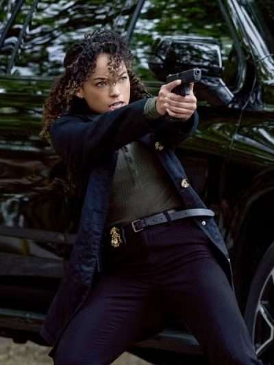 Logan Browning I Will Find You Black Coat