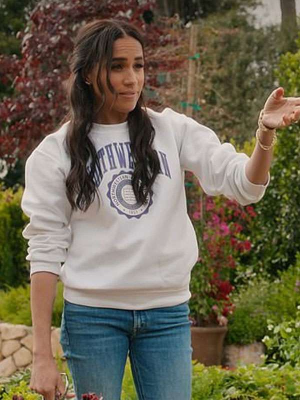 Meghan Markle With Love Meghan Northwestern Sweatshirt