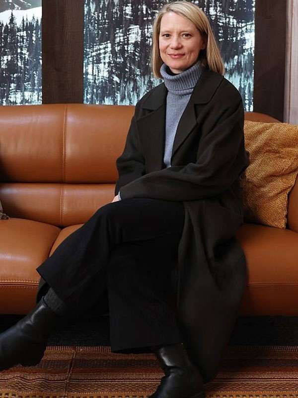 Mia Wasikowska Leviticus 2026 Black Wool Coat