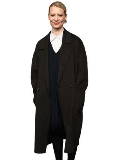 Leviticus Mia Wasikowska Black Wool Coat