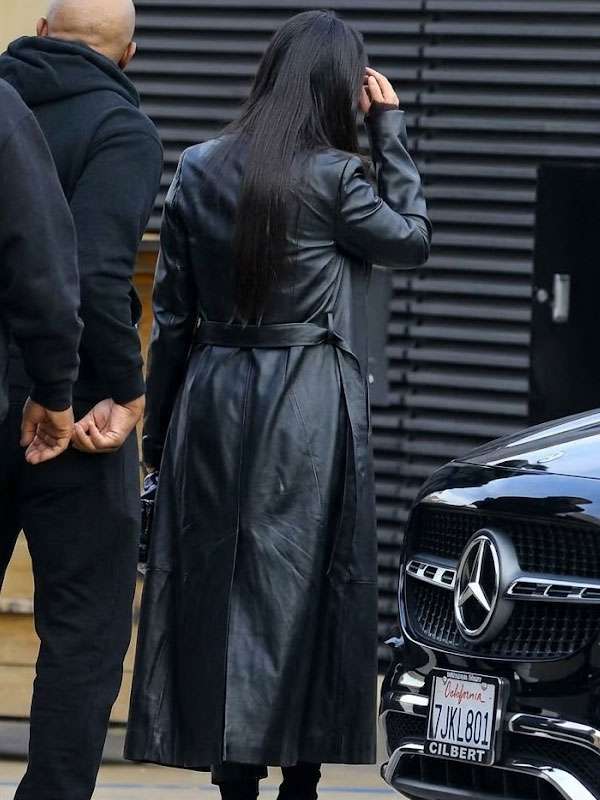 Michelle Saniei LA Black Leather Trench Coat