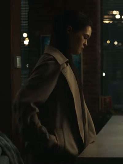 Movie The Social Reckoning 2026 Anna Lambe Beige Coat