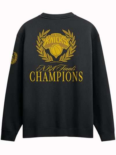 Inspired By: New York Knicks External Material: Fleece Fabric Front: Pullover Closure Collar: Round Neck Collar Color: Black Sleeves: Full-length Sleeves with Ribbed Cuffs