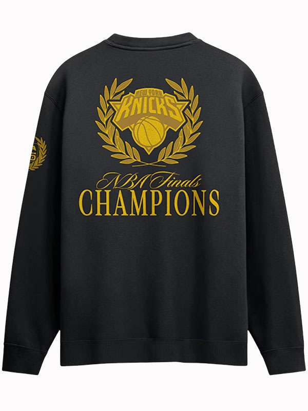 Inspired By: New York Knicks External Material: Fleece Fabric Front: Pullover Closure Collar: Round Neck Collar Color: Black Sleeves: Full-length Sleeves with Ribbed Cuffs