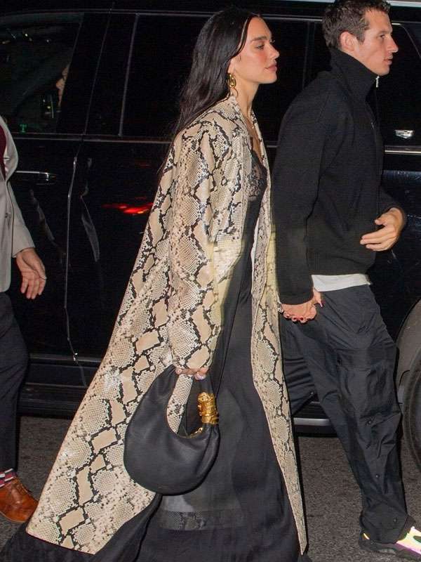 Dua Lipa Snakeskin Trench Coat