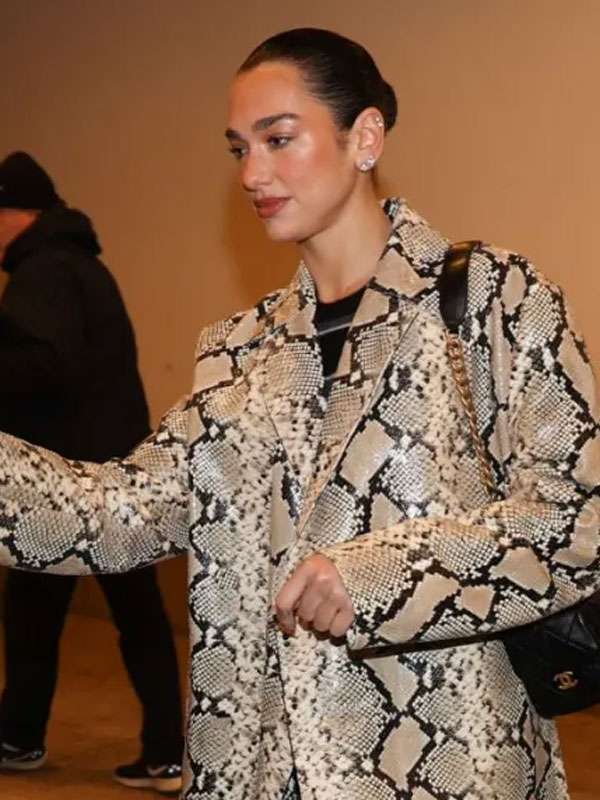 NYC Street Style Dua Lipa Snakeskin Coat