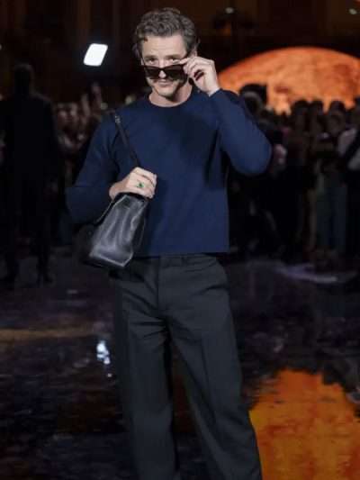 Pedro Pascal Fashion Show 2026 Blue Sweatshirt