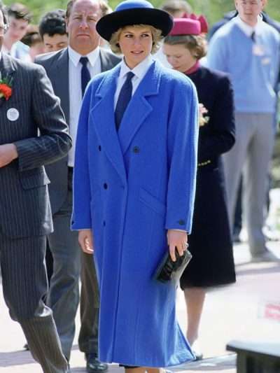 Princess Diana Blue Wool Coat