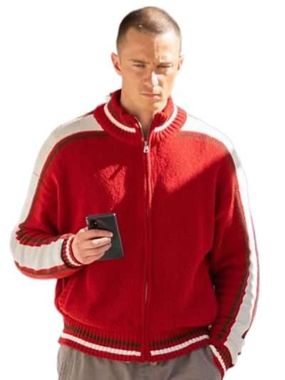 Outer Banks S05 Rafe Cameron Red Bomber Jacket