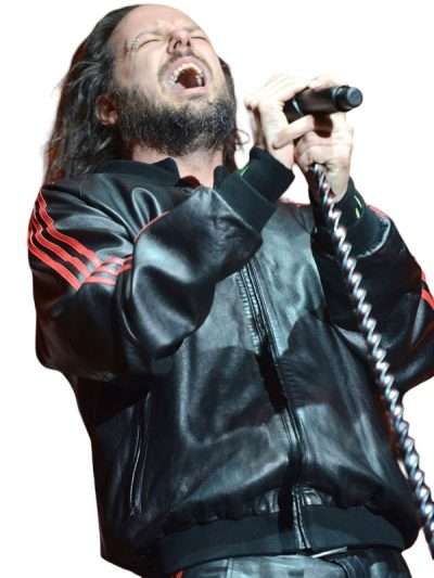 Jonathan Davis Black Leather Tracksuit