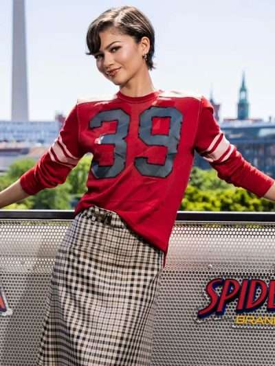 Spider-Man Brand New Day 2026 Berlin Movie Event Zendaya Red T-Shirt