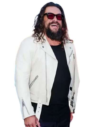 LA 2026 Jason Momoa White Biker Leather Jacket