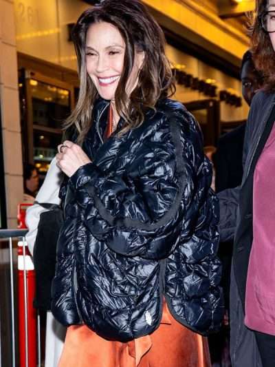 Teri Hatcher NYC Black Puffer Jacket