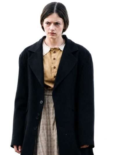 The Isolate Thief 2026 Mackenzie Foy Black Wool Coat