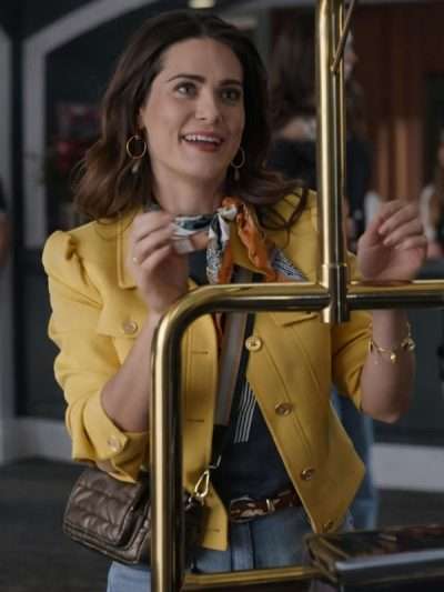 The Love Heist 2026 Lyndsy Fonseca Yellow Wool Jacket