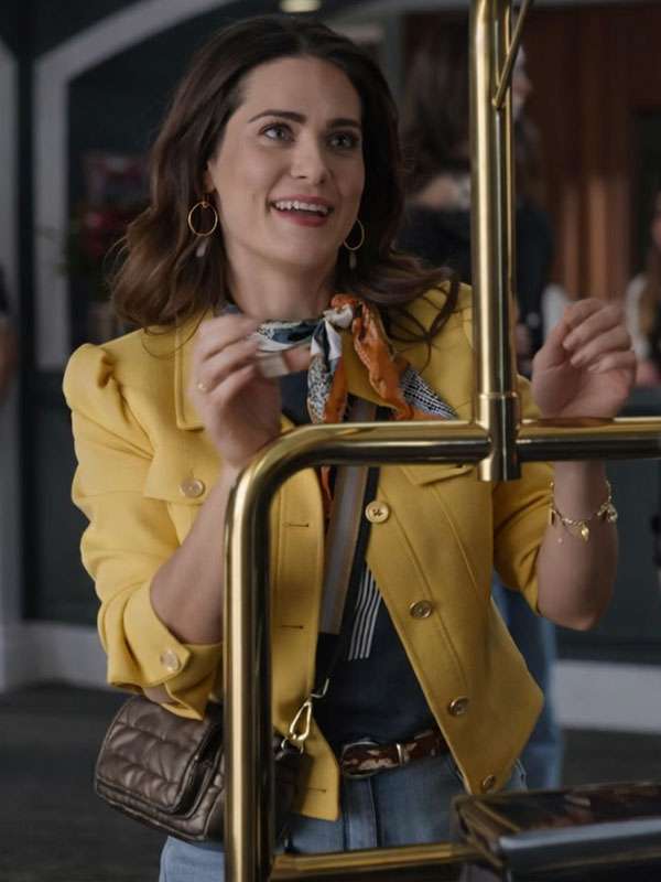 The Love Heist 2026 Lyndsy Fonseca Yellow Wool Jacket