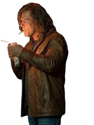 Alan Ritchson Motor City 2026 Brown Leather Jacket