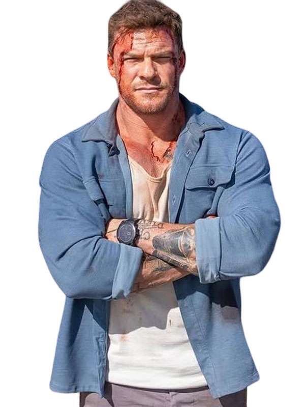 Runner 2026 Alan Ritchson Blue Shacket