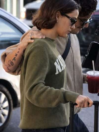 Camila Mendes Olive Green Natural Sweatshirt
