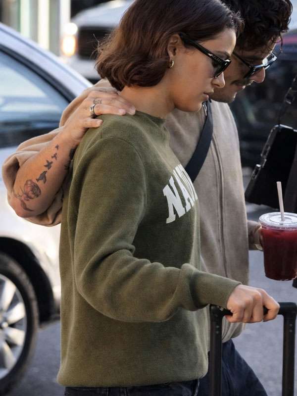 Camila Mendes Olive Green Natural Sweatshirt