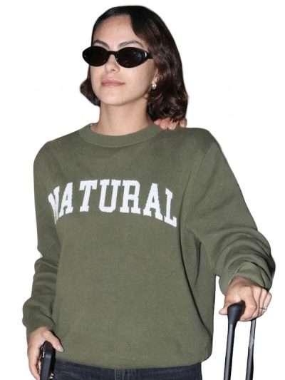 Camila Mendes Airport Street Style Natural Sweatshirt