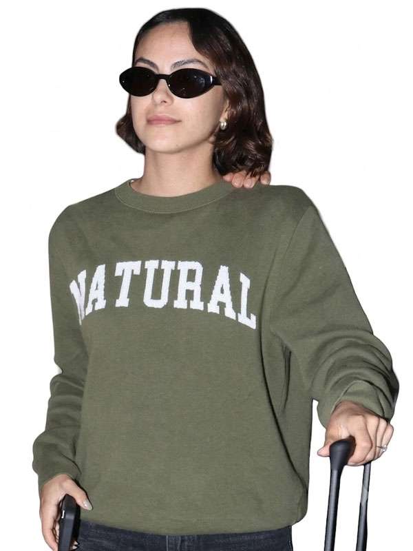 Camila Mendes Airport Street Style Natural Sweatshirt