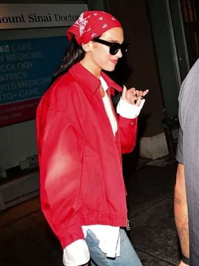 NYC Dua Lipa Red Jacket