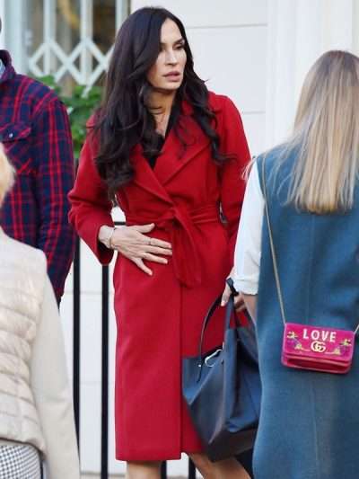 Famke Janssen The Capture Red Wool Coat