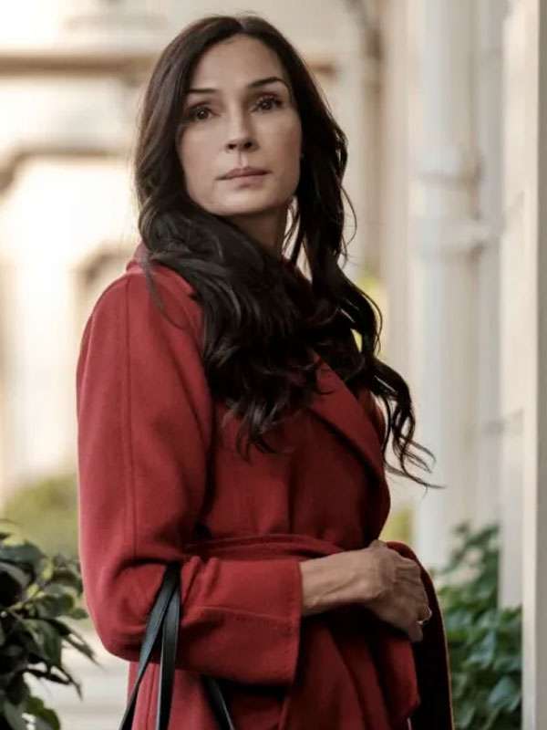 Famke Janssen The Capture Red Trench Coat