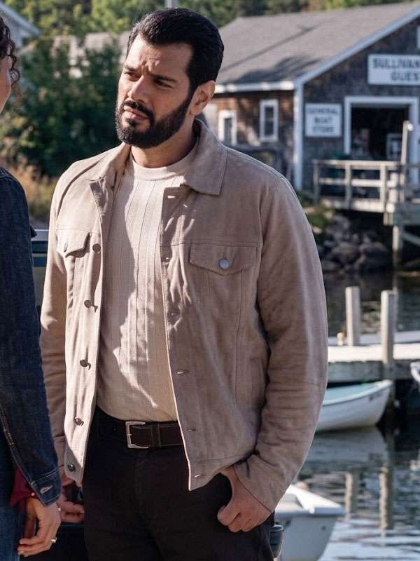 Fuad Ahmed Sullivan's Crossing 2026 Grey Trucker Suede Jacket