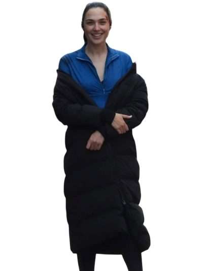 Gal Gadot The Runner 2026 Black Puffer Coat