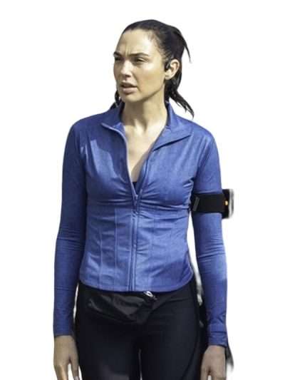 Shop Gal Gadot The Runner 2026 Blue Track Jacket
