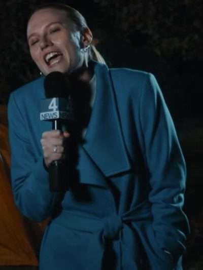 Ground Up Alicia Shearwater Blue Wool Trench Coat