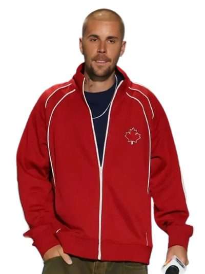 Justin Bieber 2026 NHL Draft Red Track Jacket
