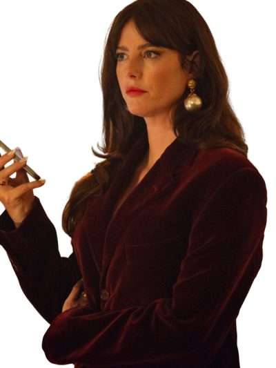 The Gentlemen S02 Kaya Scodelario Maroon Velvet Blazer