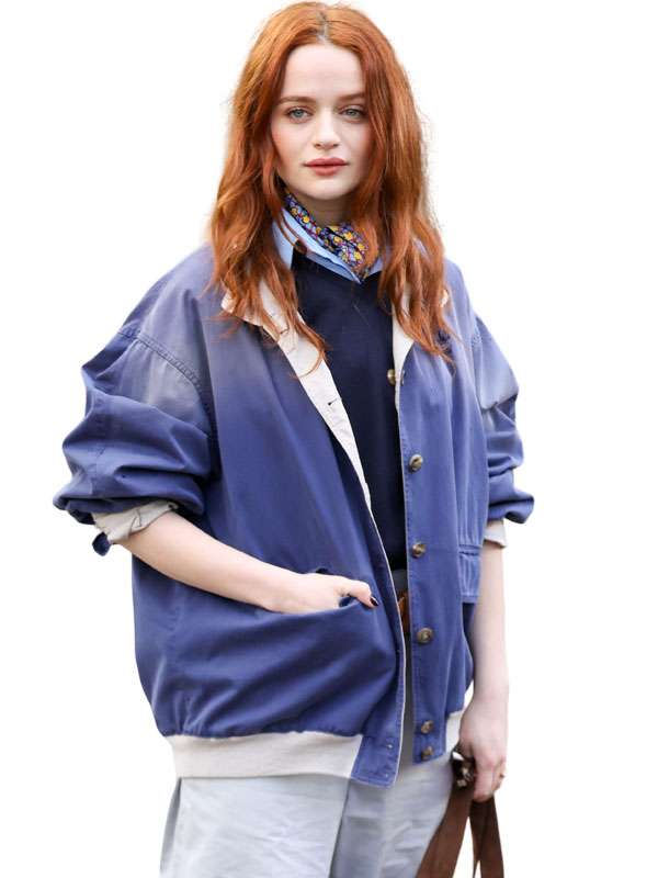 Joey King Paris Fashion Week 2026 Blue Jacket