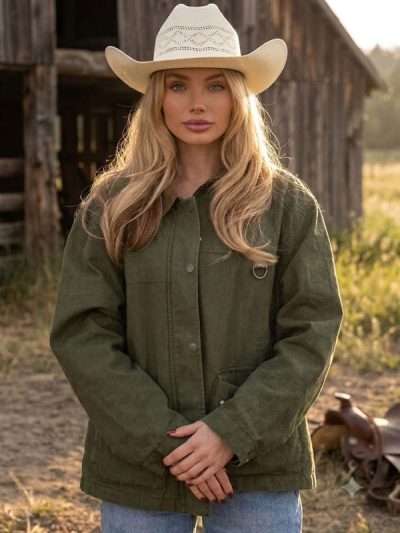 Natalie Alyn Lind Dutton Ranch Green Jacket