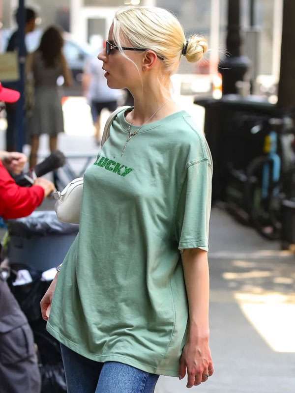 New York City 2026 Anya Taylor-Joy Lucky Green T-Shirt