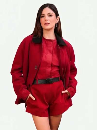 One Night Only Premiere Night 2026 Monica Barbaro Red Jacket