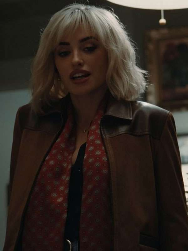 Penélope Cruz The Invite 2026 Brown Suede Leather Jacket