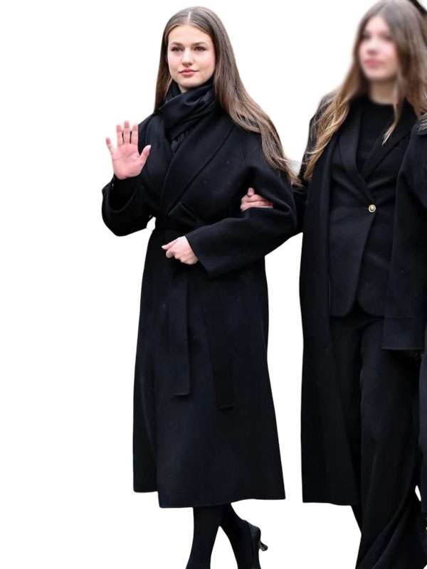 Princess Leonor 2026 Black Wool Trench Coat