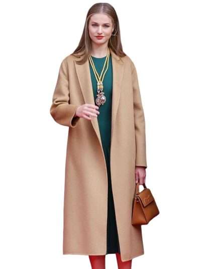 Shop Princess Leonor Brown Wool Coat
